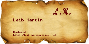 Leib Martin névjegykártya